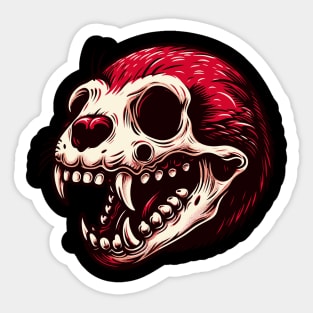 Possum Head Skull Sticker